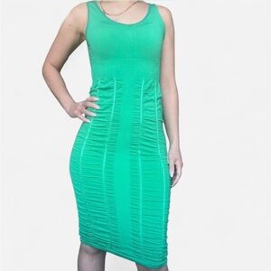 Soho Girls Green Bodycon Ruched Dress – One Size